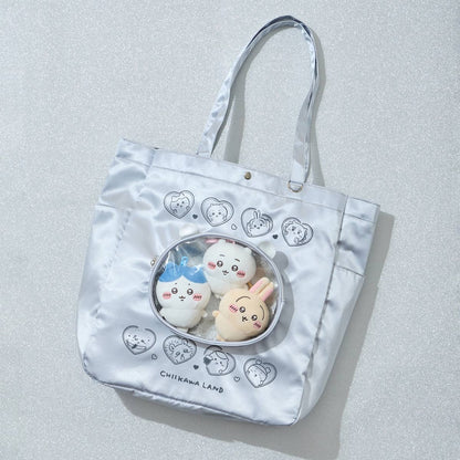 ちいかわ Go！IKEBUKURO トートバッグ ちいかわおかおポケット シルバー