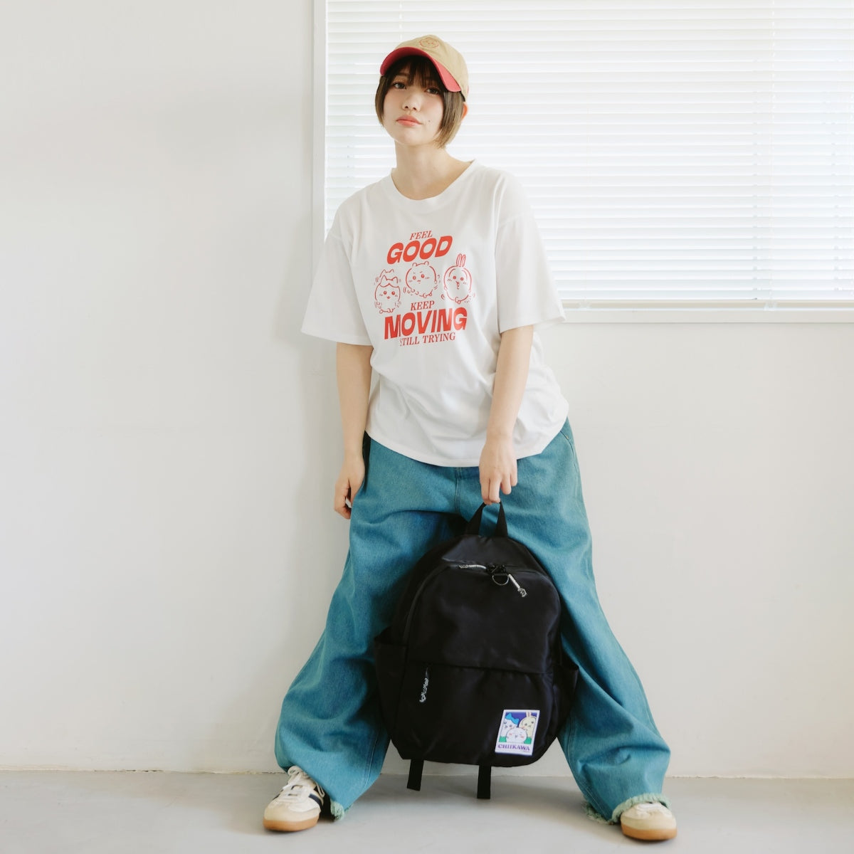 ちいかわ ドライTシャツ MOVE みんな ホワイト