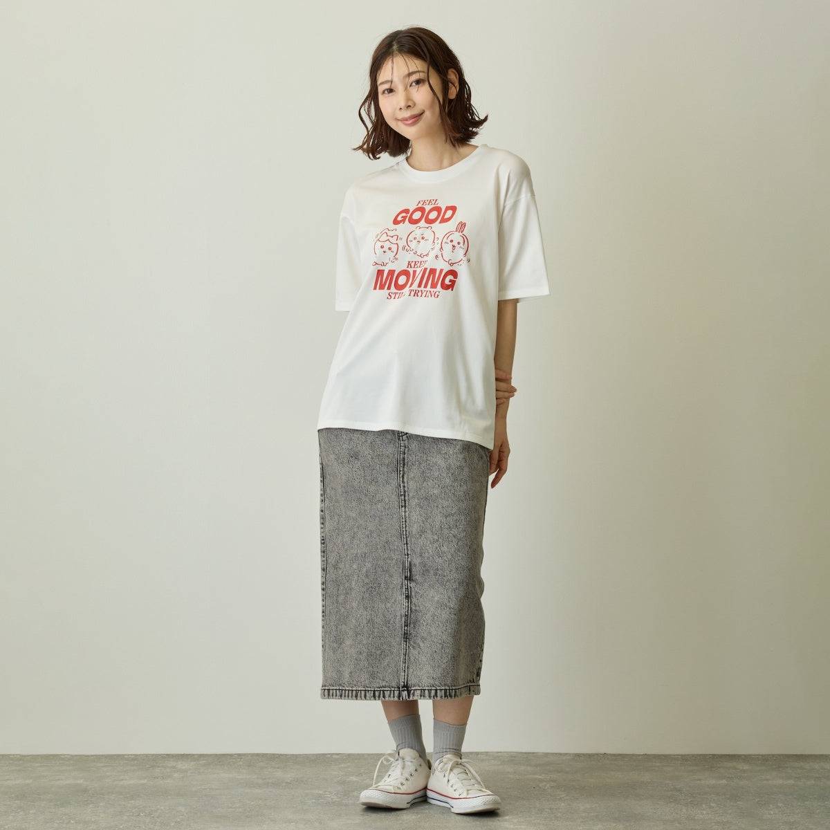 ちいかわ ドライTシャツ MOVE みんな ホワイト