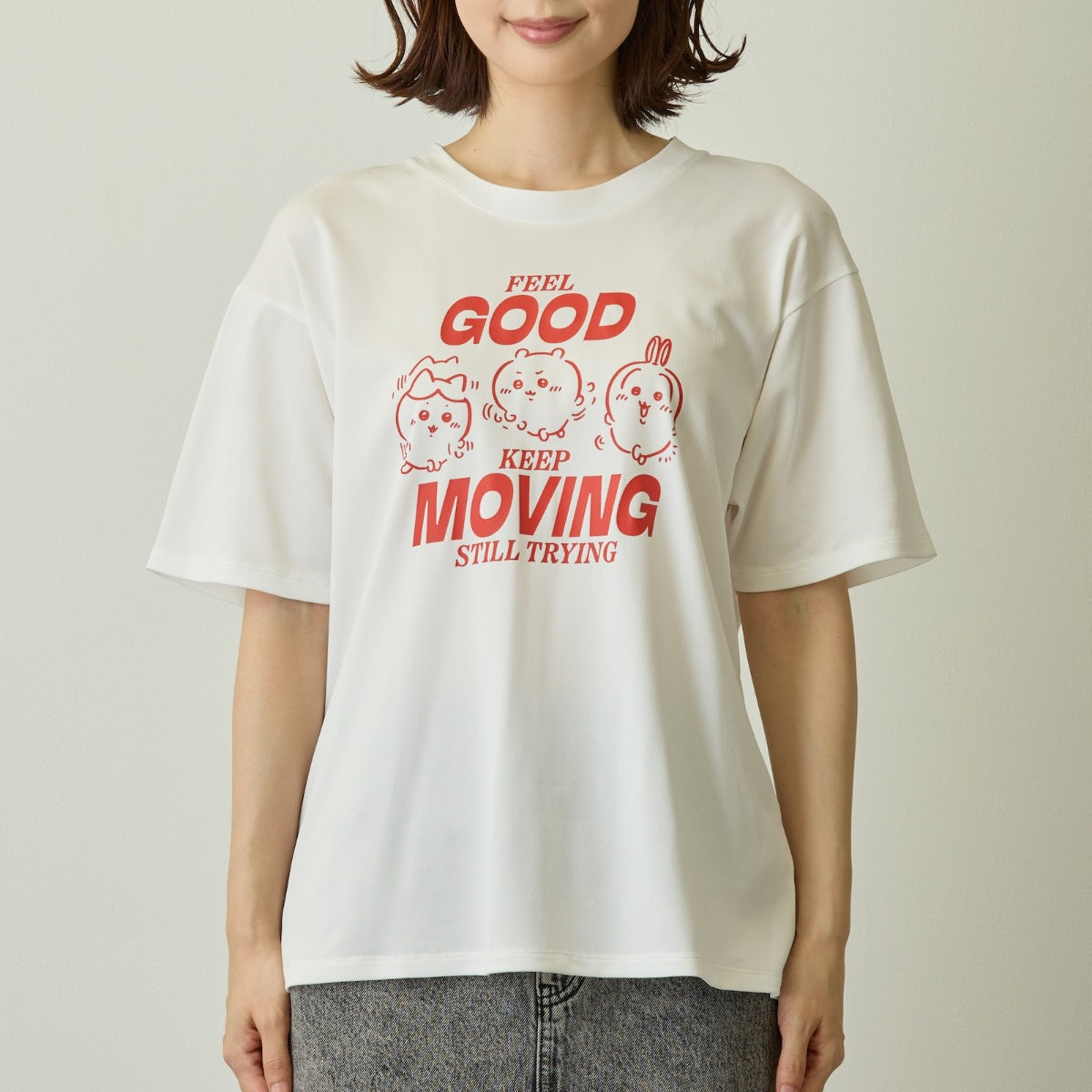 ちいかわ ドライTシャツ MOVE みんな ホワイト