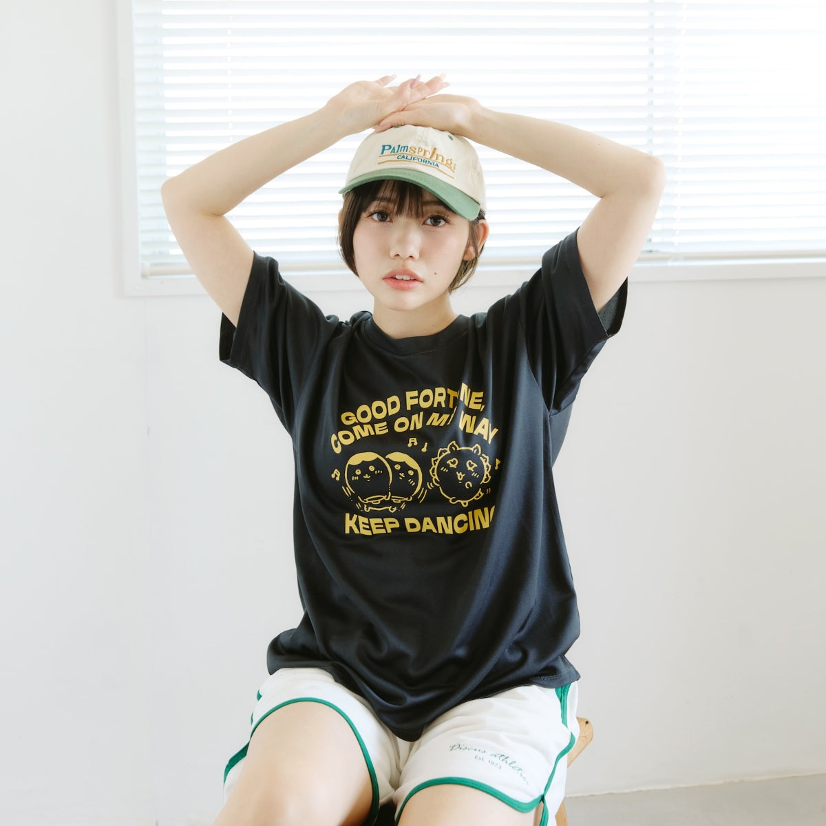 ちいかわ ドライTシャツ DANCE シーサーくりまんじゅう チャコール