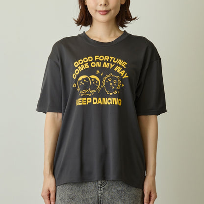 ちいかわ ドライTシャツ DANCE シーサーくりまんじゅう チャコール
