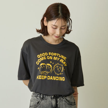 ちいかわ ドライTシャツ DANCE シーサーくりまんじゅう チャコール