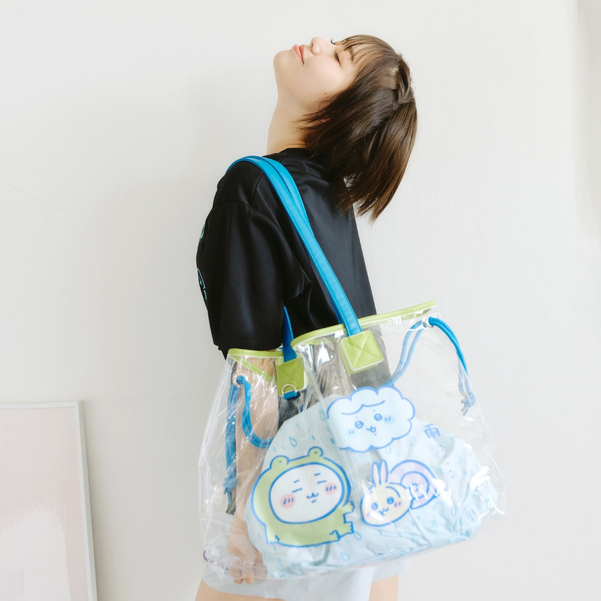 Chiikawa Clear Tote (Rainy Day / L-Blue)
