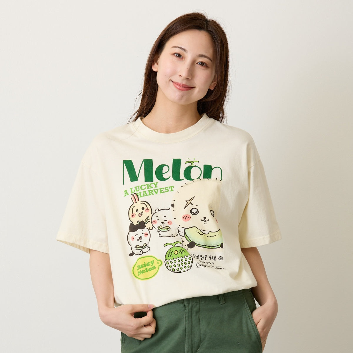 ちいかわ Tシャツ メロン クリーム