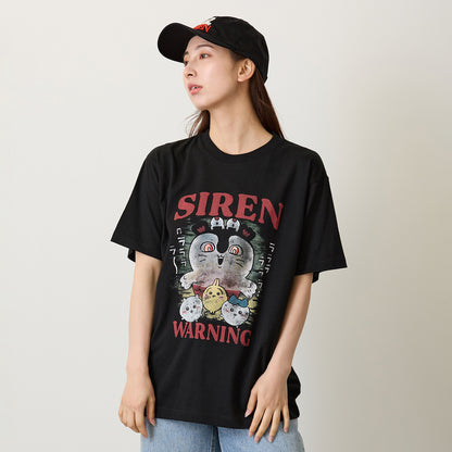 치이카와 영화 "치이카와" T셔츠 WARNING 블랙