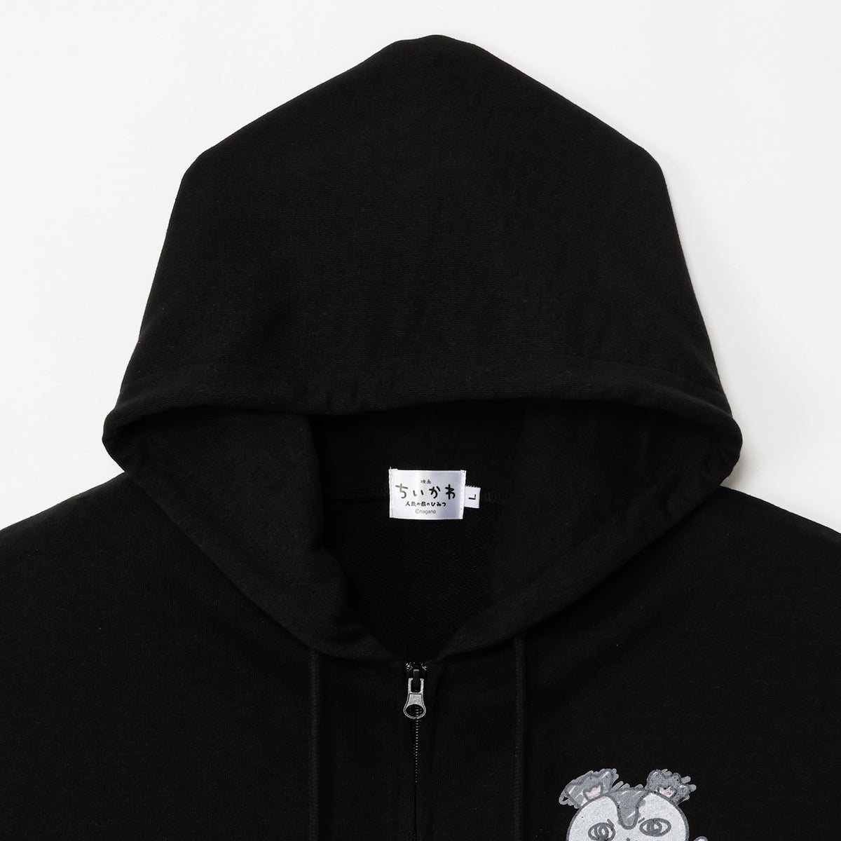 Chiikawa Movie "Chiikawa" Zip Hoodie WARNING (Black)