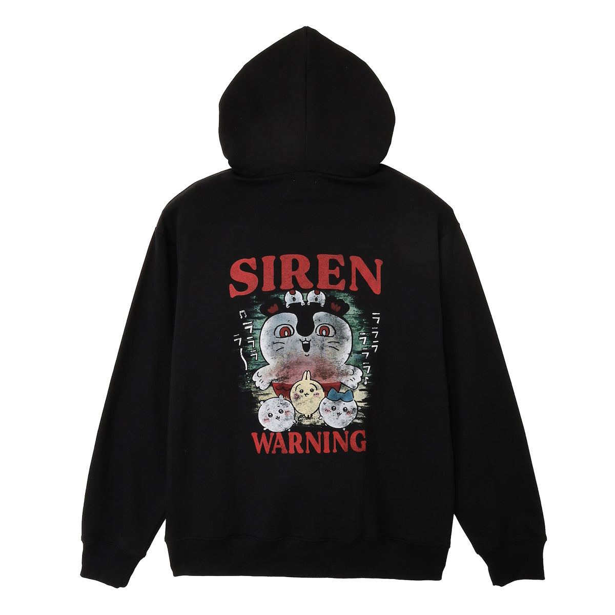 Chiikawa Movie "Chiikawa" Zip Hoodie WARNING (Black)