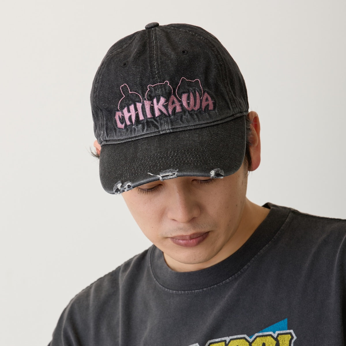 치이카와 캡모자 STAY CUTE STAY PUNK 블랙