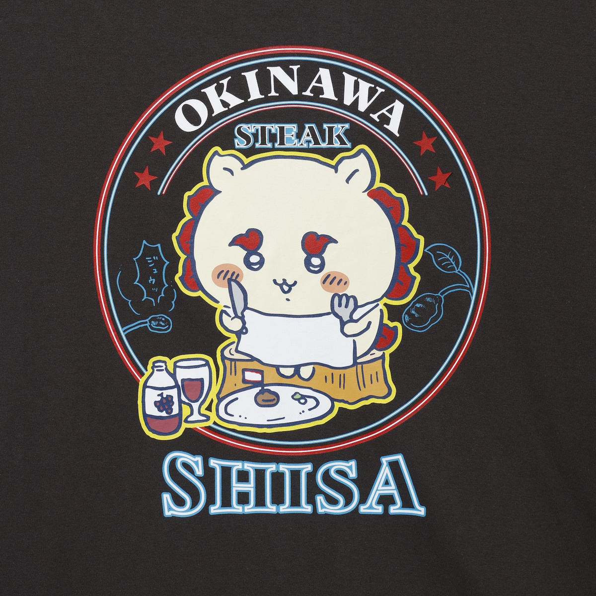 ちいかわ シーサーのおみやげやさん Tシャツ ステーキ スミ