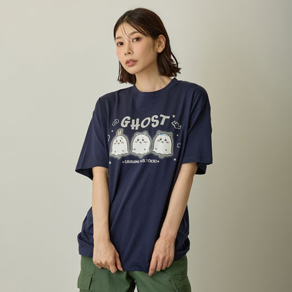 ちいかわ ちいかわパーク Tシャツ 蓄光GHOST ネイビー