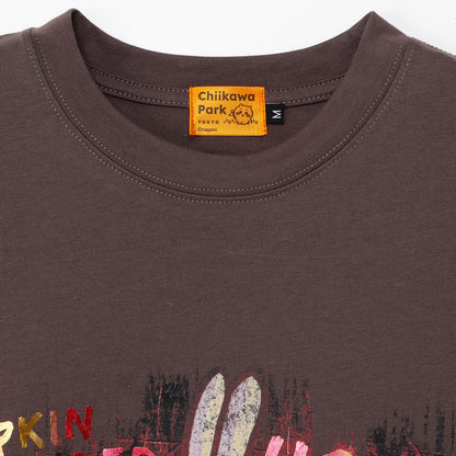 ちいかわ ちいかわパーク Tシャツ カボチャなうさぎ チャコール