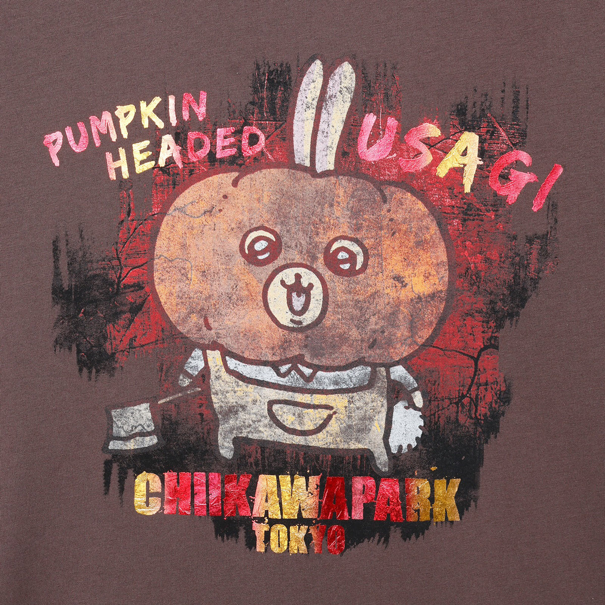 ちいかわ ちいかわパーク Tシャツ カボチャなうさぎ チャコール