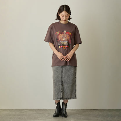 ちいかわ ちいかわパーク Tシャツ カボチャなうさぎ チャコール