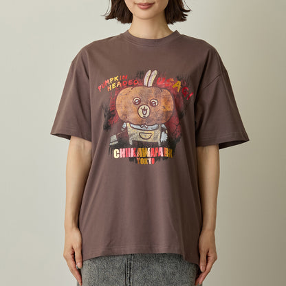 ちいかわ ちいかわパーク Tシャツ カボチャなうさぎ チャコール