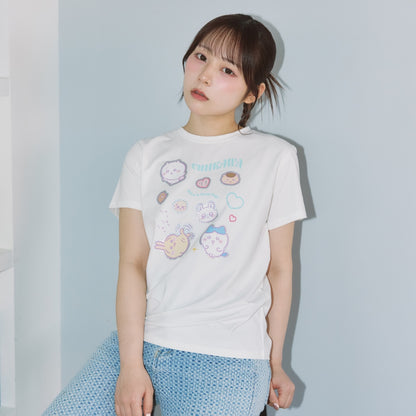 ちいかわ 箔プリントTシャツ DECO（みんな）ホワイト