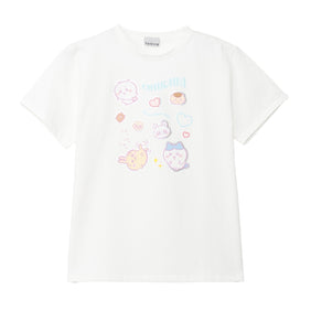 ちいかわ 箔プリントTシャツ DECO（みんな）ホワイト