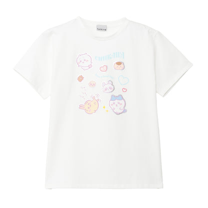 ちいかわ 箔プリントTシャツ DECO（みんな）ホワイト