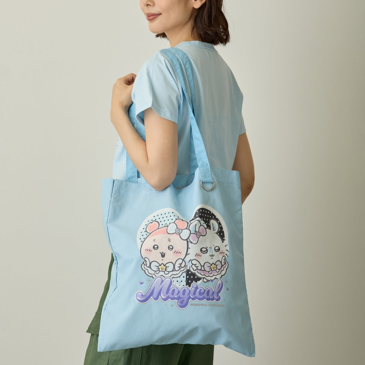 Chiikawa Magical Chiikawa Glitter Tote Bag Momonga & Furuhonya (Saxe Blue)