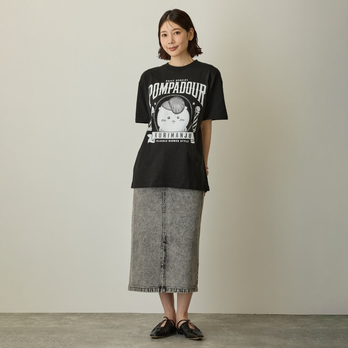 ちいかわ Tシャツ 毛量くりまんじゅう ブラック