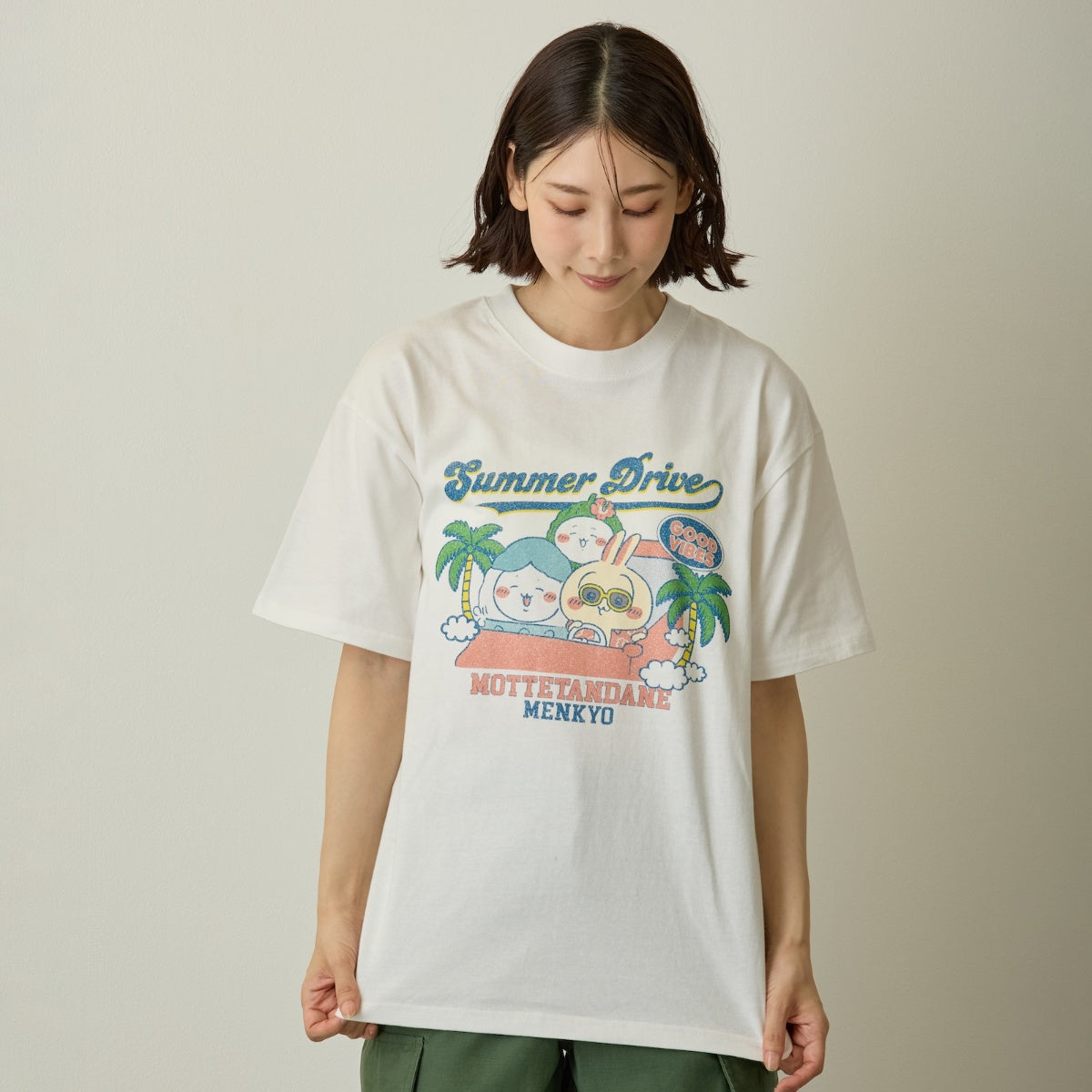 Chiikawa T-shirt Summer Drive (Off-White)