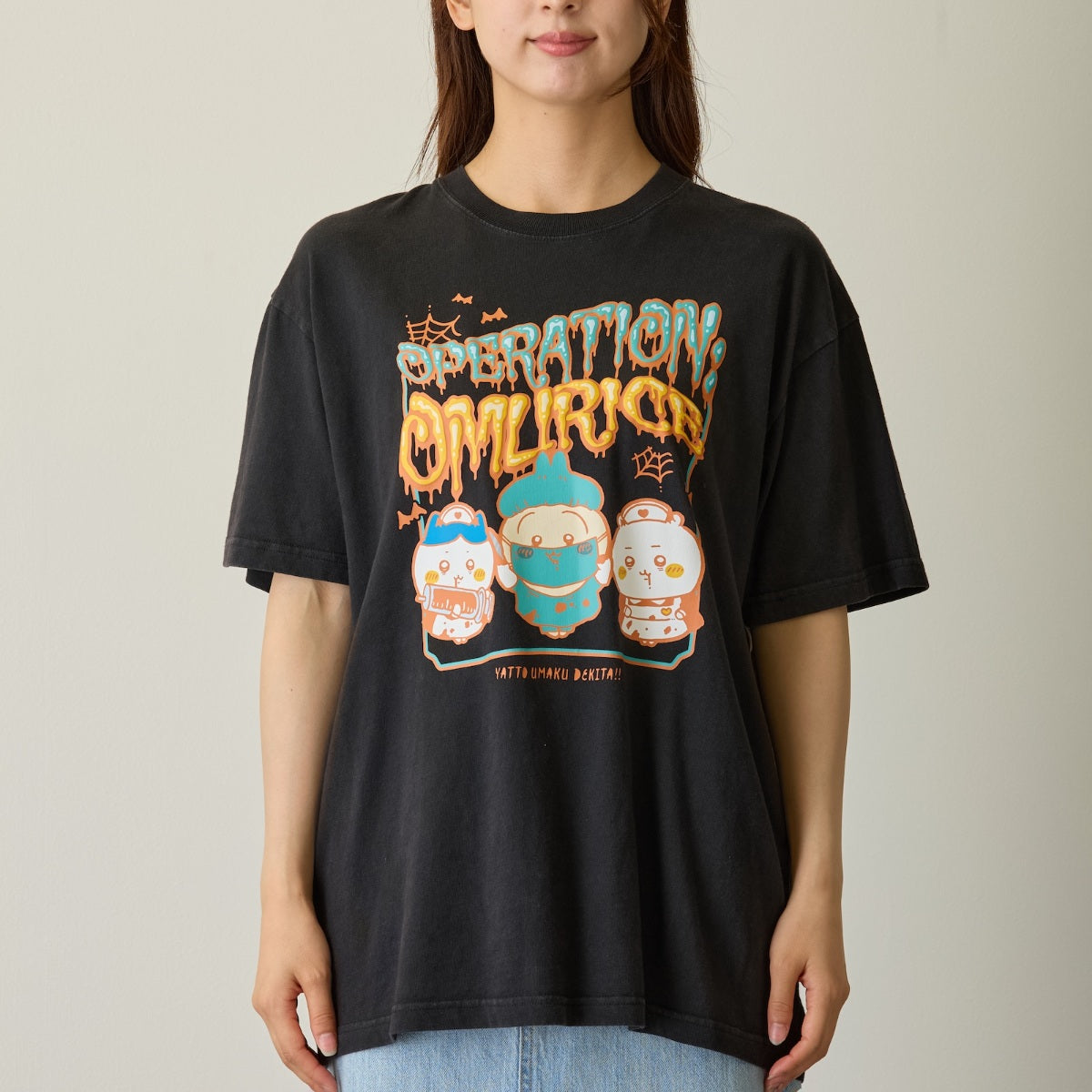吉伊卡哇 泡泡印花T恤 OPERATION:OMURICE 黑色