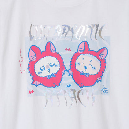 ちいかわ 箔プリントTシャツ ULTRASONIC ATTACK ホワイト