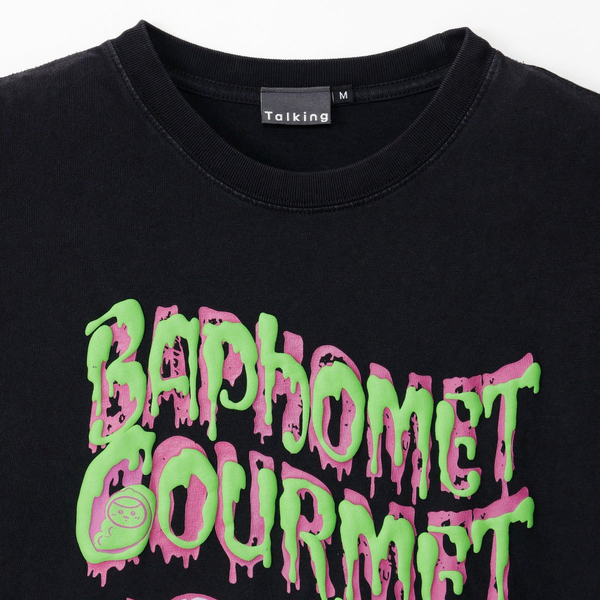 ちいかわ 発泡プリントTシャツ BAPHOMET GOURMET ブラック