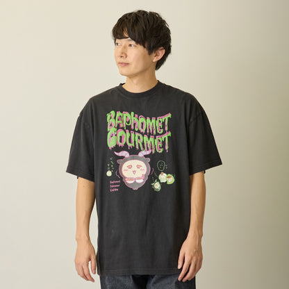 ちいかわ 発泡プリントTシャツ BAPHOMET GOURMET ブラック