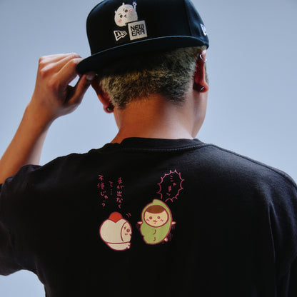 ちいかわ 発泡プリントTシャツ BAPHOMET GOURMET ブラック