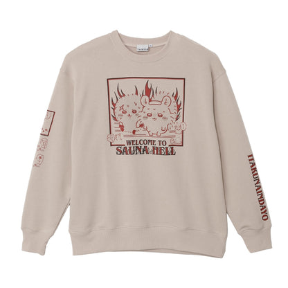 ちいかわ スウェットシャツ WELCOME TO SAUNA HELL ベージュ
