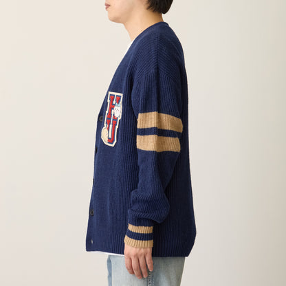 Chiikawa Knit Cardigan College (Hachiware & Usagi) Navy