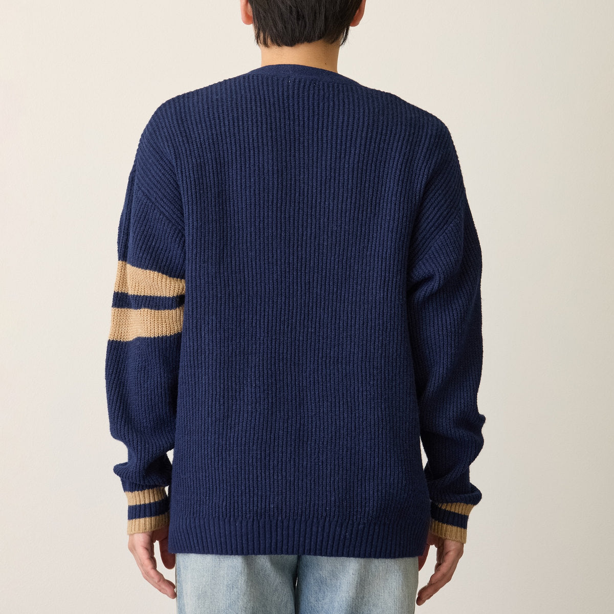 Chiikawa Knit Cardigan College (Hachiware & Usagi) Navy