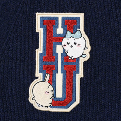 Chiikawa Knit Cardigan College (Hachiware & Usagi) Navy