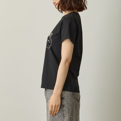 ちいかわ ラインストーンTシャツ DECO（うさぎ）ブラック
