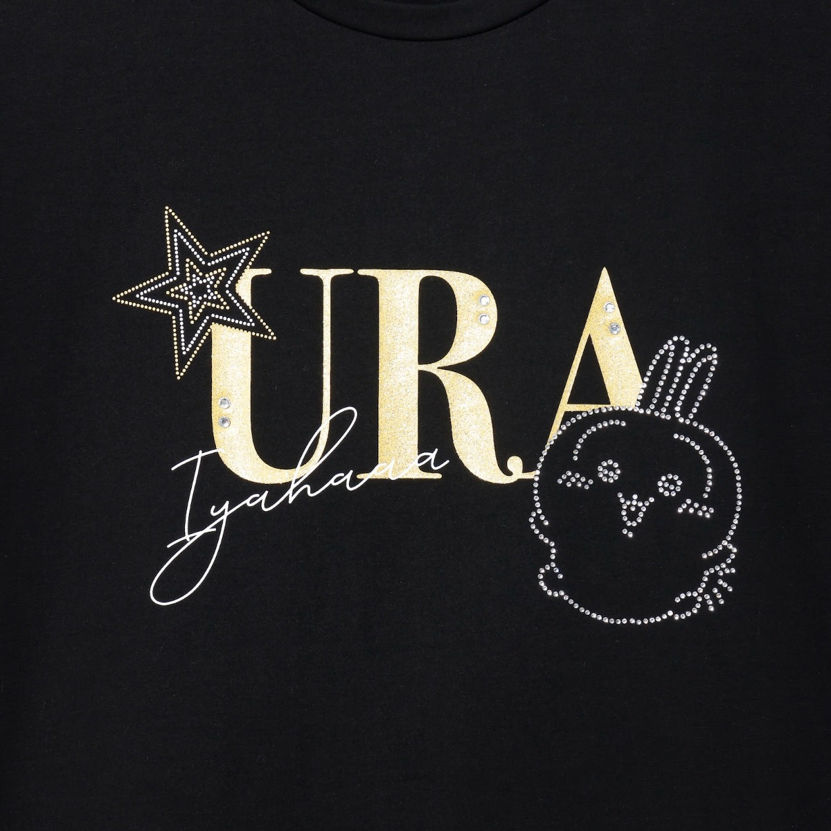 ちいかわ ラインストーンTシャツ DECO（うさぎ）ブラック