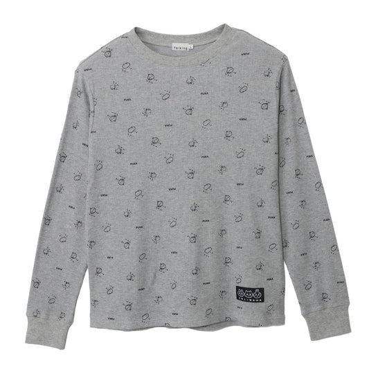 ちいかわ ワッフル長袖Tシャツ プカー グレー