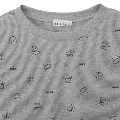 ちいかわ ワッフル長袖Tシャツ プカー グレー