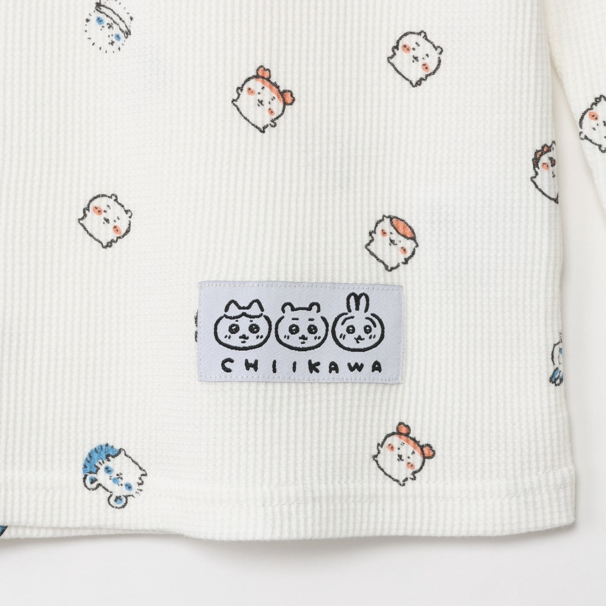 ちいかわ ワッフル長袖Tシャツ 小さいの ホワイト