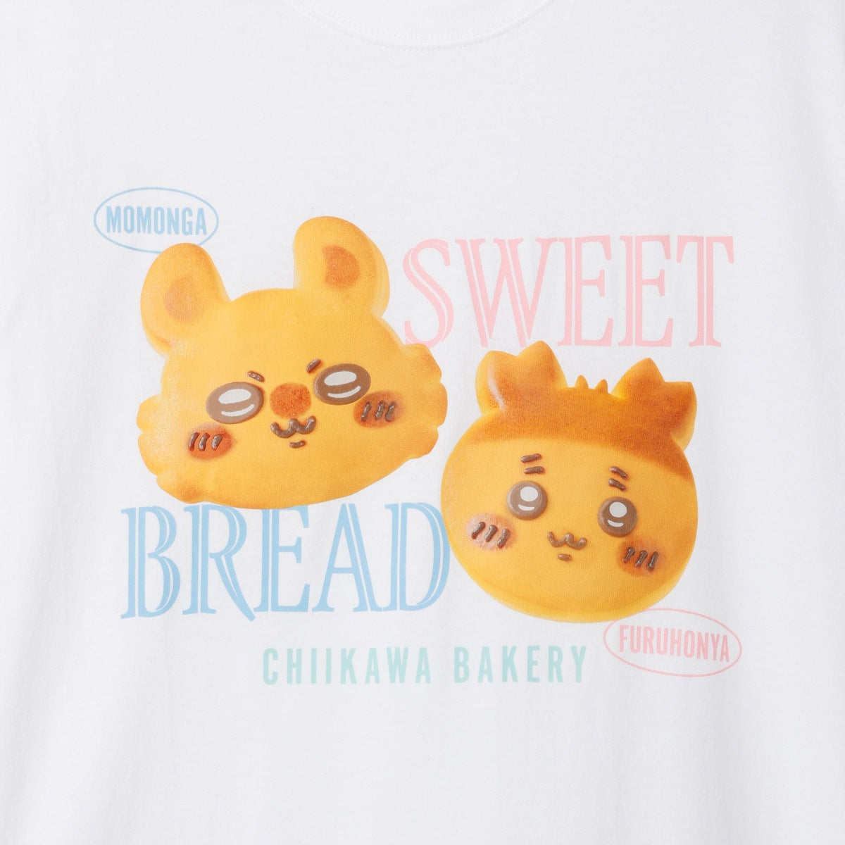 ちいかわ ちいかわベーカリー Tシャツ パンなモモンガと古本屋 ホワイト