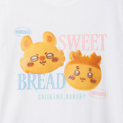 ちいかわ ちいかわベーカリー Tシャツ パンなモモンガと古本屋 ホワイト