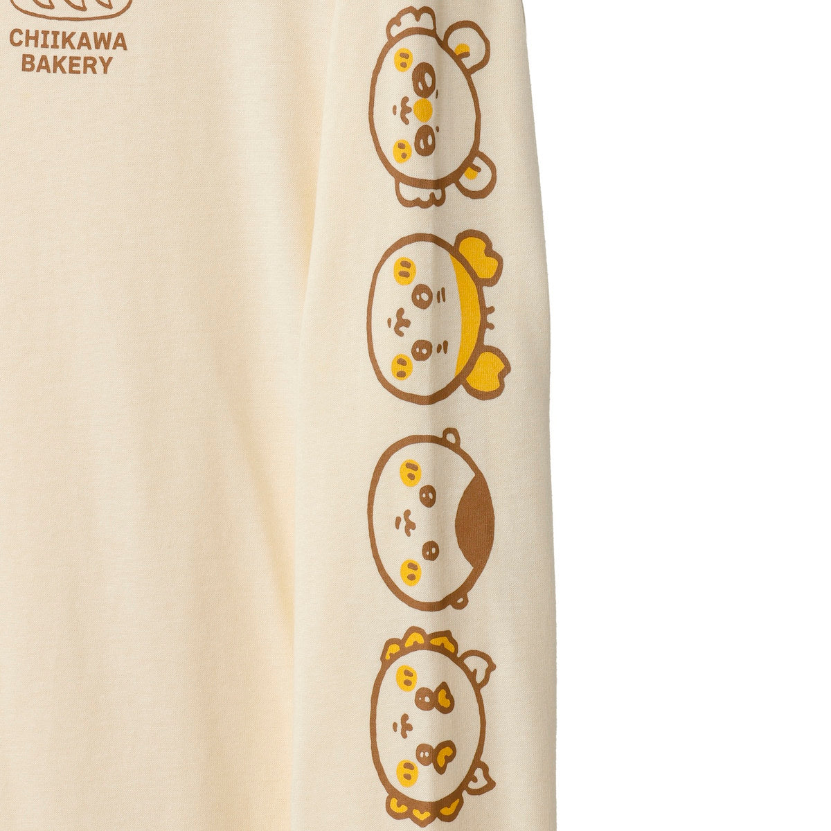 ちいかわ ちいかわベーカリー 長袖Tシャツ パンなみんな ベージュ