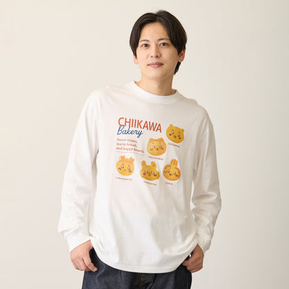 ちいかわ ちいかわベーカリー 長袖Tシャツ メニュー ホワイト