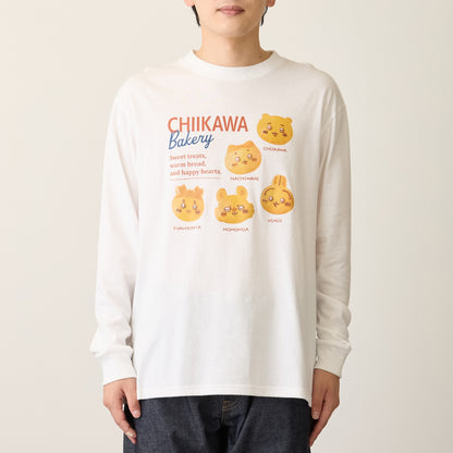 ちいかわ ちいかわベーカリー 長袖Tシャツ メニュー ホワイト