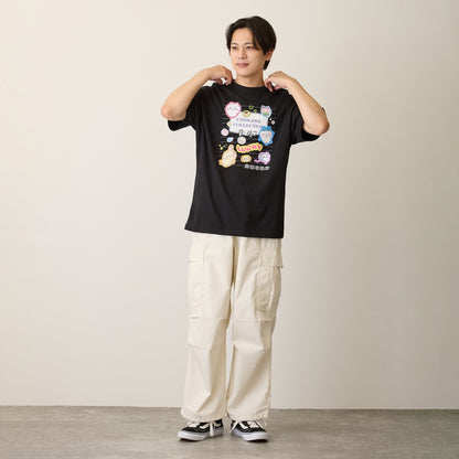 ちいかわ Tシャツ カレッジノート風（みんな）ブラック