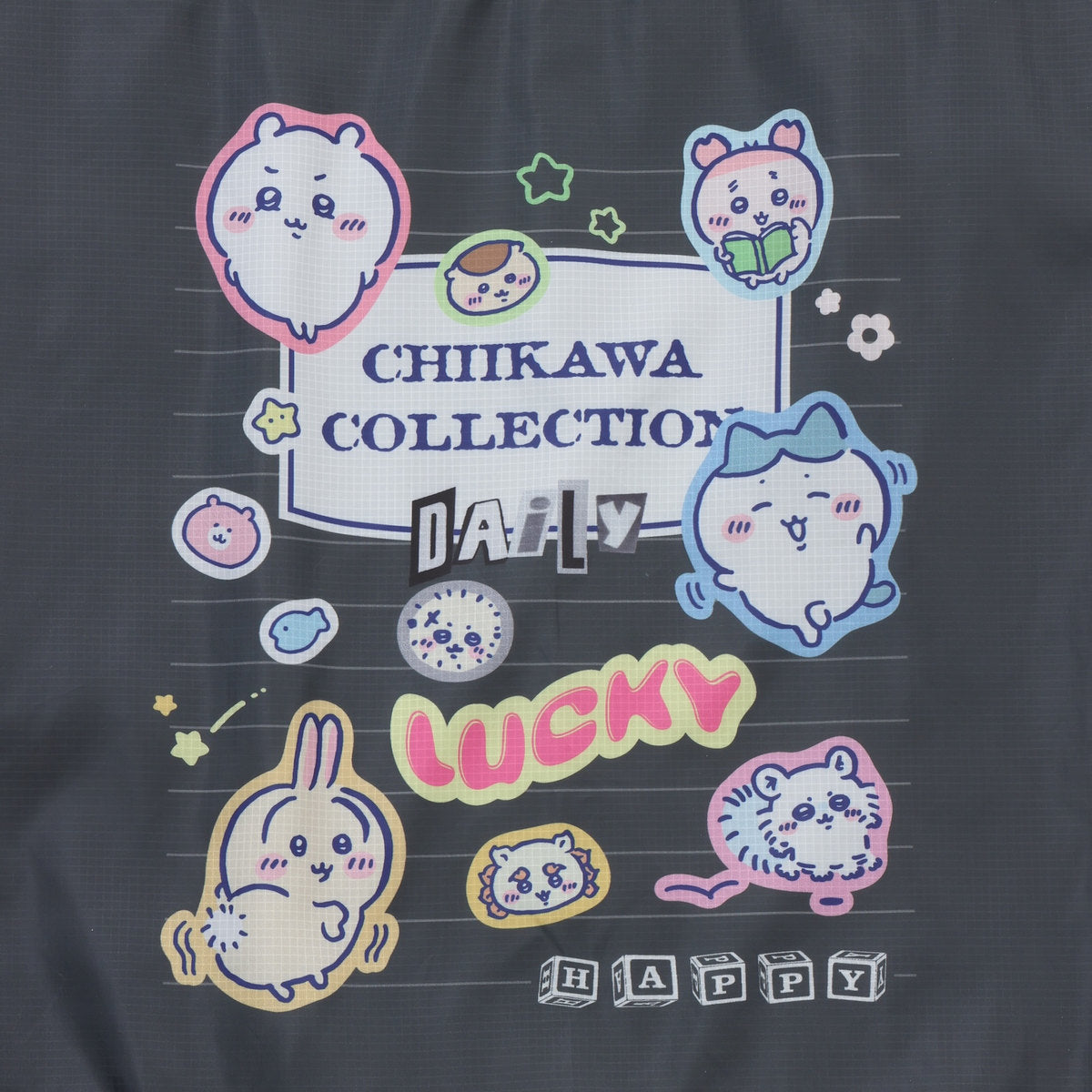 ちいかわ エコバッグ カレッジノート風 ブラック