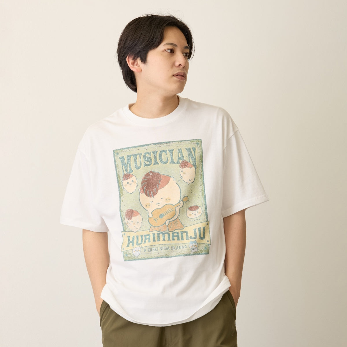 吉伊卡哇 T恤 MUSICIAN (栗子饅頭) 白色