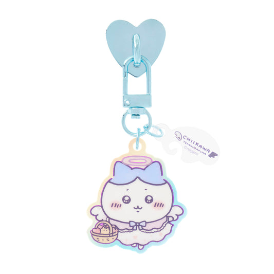 ちいかわ てんし♡あくま キーリングチャーム付きキーホルダー（てんしなハチワレ）