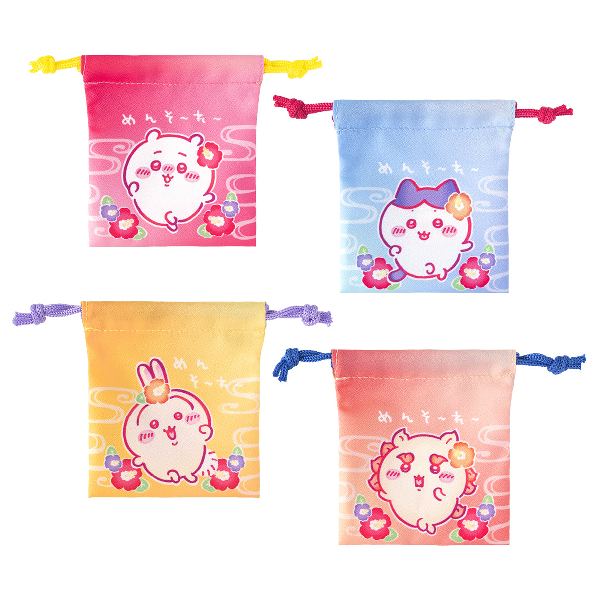 ちいかわ シーサーのおみやげやさん 4個セットミニ巾着（めんそ～れ～）