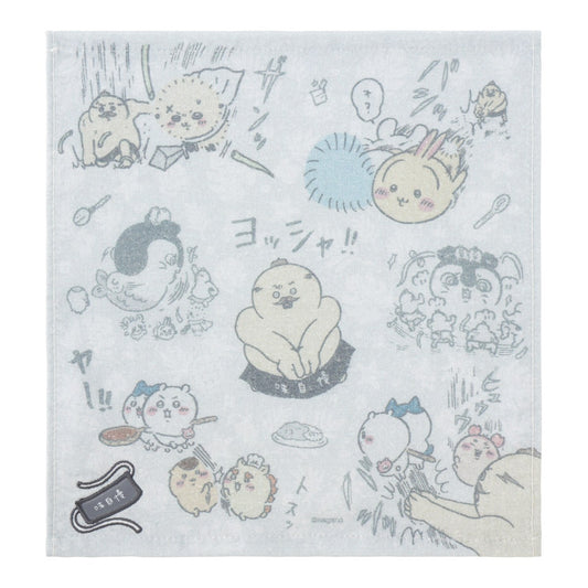 ちいかわ 映画ちいかわ 刺繍入りガーゼハンカチ（島二郎とみんな）